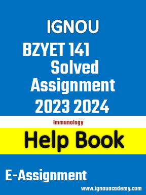 IGNOU BZYET 141 Solved Assignment 2023 2024